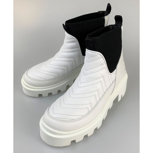 NIB Gucci Women matelassé Chelsea ankle boots in white size 36.5 - Picture 4 of 12